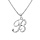 Collier avec pendentif en argent rhodi initiale B majuscule avec oxydes blancs sertis longueur 42cm + 3cm