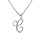 Collier avec pendentif en argent rhodi initiale C majuscule avec oxydes blancs sertis longueur 42cm + 3cm
