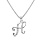 Collier avec pendentif en argent rhodi initiale H majuscule avec oxydes blancs sertis longueur 42cm + 3cm