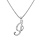 Collier avec pendentif en argent rhodi initiale I majuscule avec oxydes blancs sertis longueur 42cm + 3cm