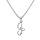 Collier avec pendentif en argent rhodi initiale J majuscule avec oxydes blancs sertis longueur 42cm + 3cm