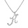 Collier avec pendentif en argent rhodi initiale K majuscule avec oxydes blancs sertis longueur 42cm + 3cm