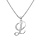 Collier avec pendentif en argent rhodi initiale L majuscule avec oxydes blancs sertis longueur 42cm + 3cm