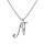 Collier avec pendentif en argent rhodi initiale N majuscule avec oxydes blancs sertis longueur 42cm + 3cm