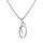 Collier avec pendentif en argent rhodi initiale O majuscule avec oxydes blancs sertis longueur 42cm + 3cm