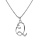 Collier avec pendentif en argent rhodi initiale Q majuscule avec oxydes blancs sertis longueur 42cm + 3cm