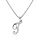 Collier avec pendentif en argent rhodi initiale T majuscule avec oxydes blancs sertis longueur 42cm + 3cm