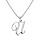 Collier avec pendentif en argent rhodi initiale U majuscule avec oxydes blancs sertis longueur 42cm + 3cm