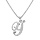 Collier avec pendentif en argent rhodi initiale Y majuscule avec oxydes blancs sertis longueur 42cm + 3cm