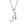 Collier en argent rhodi chane avec pendentif initiale A et oxydes multi couleurs sertis 42+3cm
