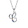 Collier en argent rhodi chane avec pendentif initiale C et oxydes multi couleurs sertis 42+3cm