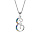 Collier en argent rhodié chaîne avec pendentif initiale E et oxydes multi couleurs sertis 42+3cm