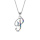 Collier en argent rhodi chane avec pendentif initiale P et oxydes multi couleurs sertis 42+3cm