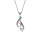 Collier en argent rhodi chane avec pendentif initiale T et oxydes multi couleurs sertis 42+3cm