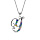 Collier en argent rhodi chane avec pendentif initiale Y et oxydes multi couleurs sertis 42+3cm