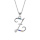 Collier en argent rhodi chane avec pendentif initiale Z et oxydes multi couleurs sertis 42+3cm