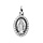 Pendentif en argent rhodi Mdaille ovale miraculeuse avec Vierge Marie et contour oxydes blancs sertis