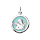 Pendentif en argent rhodi ovale Ange sur fond bleu ciel