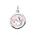 Pendentif en argent rhodi ovale Ange sur fond rose ple