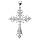 Pendentif en argent rhodi croix stylise ajoure