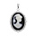 Pendentif en argent rhodi Came noir 30*25mm