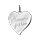 Pendentif en argent rhodi coeur grav Maman je t'aime