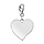 Pendentif en argent coeur  graver sur mousqueton - plaque fine