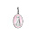 Pendentif en argent rhodi ovale Sainte Sara fond fond rose ple