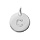 Pendentif en argent rhodié médaille 12mm gravure alphabet C