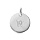 Pendentif en argent rhodi mdaille 12mm gravure alphabet W