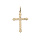 Pendentif en Argent rhodi et dorure jaune croix motifs stries et extrmits flche