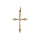 Pendentif en Argent rhodi et dorure jaune croix motifs rainurs et extrmits arrondies
