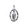 Pendentif argent rhodi ovale vierge Lourdes avec oxydes multi couleurs