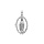 Pendentif en argent rhodi ovale vierge Lourdes avec oxydes blancs sertis