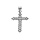 Pendentif en argent rhodi croix 17x12mm avec oxydes blancs sertis