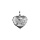 Pendentif argent platin coeur diamant avec Ange