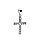 Pendentif en argent rhodi croix large avec oxydes blancs 20 x 15mm