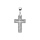 Pendentif en argent rhodi croix avec oxydes blancs et croix lisse relief 17 x 16mm
