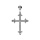 Pendentif en argent rhodi grande croix avec oxydes blancs 33 x 23mm