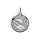 Pendentif en argent rhdoie mdaille 15mm diamant zodiaque poissons