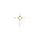 Pendentif en argent et dorure jaune croix stylise avec oxydes blancs sertis