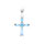 Pendentif en argent croix 19mm x 13mm avec oxydes bleu ciel