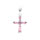 Pendentif en argent croix 19mm x 13mm avvec oxydes roses