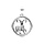 Pendentif en argent rhodi mdaille striee15mm zodiaque blier decoup
