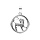 Pendentif en argent rhodi mdaille strie15mm zodiaque lion decoup