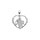Pendentif en argent platine coeur 20mm saint-Christophe avec contour diamant