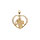 Pendentif en argent dor coeur 20mm saint-Christophe avec contour diamant