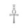 Pendentif en argent rhodi croix de vie gyptienne lisse 22mm x 16mm