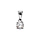 Pendentif en argent rhodi oxyde rond blanc de 5mm serti 4 griffes