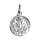 Pendentif mdaille en argent rhodi vierge Marie en relief - diamtre 14mm